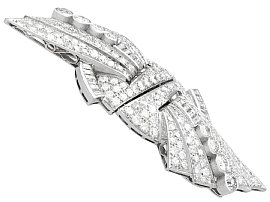 Art Deco Diamond Double Clip Brooch 