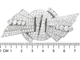 Art Deco Diamond Double Clip Brooch size