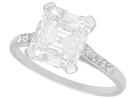 GIA Certified 2.84ct Diamond and Platinum Solitaire Ring - Antique Circa 1930