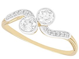 Two Diamond Twist Engagement Ring