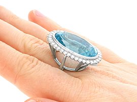 Vintage Aquamarine Ring wearing 