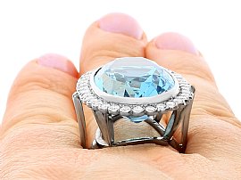 Vintage Aquamarine Ring wearing 