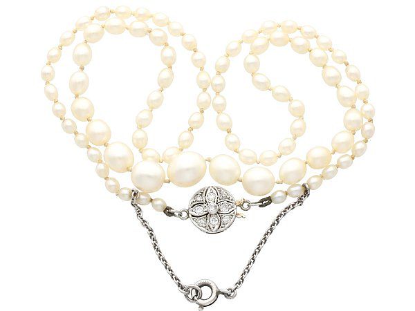 Round White Japanese Akoya Saltwater Pearl Necklace, 6.5-7.8mm – AAA Q –  Mangatrai Gems & Jewels Pvt Ltd