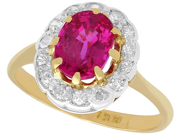 Ruby Oval Cluster Ring in Gold | AC Silver