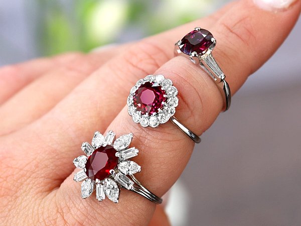 wearing ruby diamond rings 