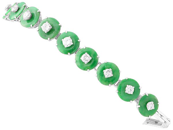 Apple Green Antique Chinese Jade Bracelet 20k | Gem Gardener