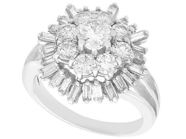 18k White Gold Diamond Cluster Ring | AC Silver