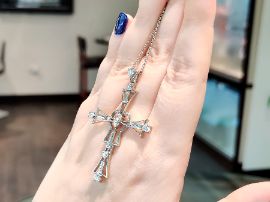 Diamond Cross Pendant in Platinum