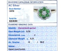 Garnet and Diamond Ring grading card