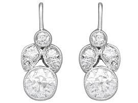 Edwardian Diamond Earrings Platinum