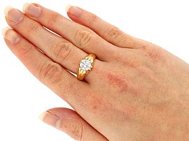 Wearing Image for Vintage Gents Diamond Signet Ring