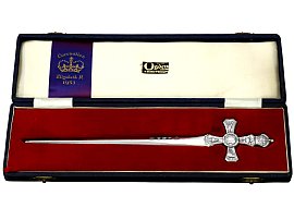 Vintage Sterling Silver Queen Elizabeth II Commemorative Letter Opener; C7759