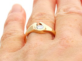 Unusual Diamond Solitaire Ring Wearing