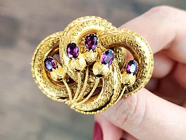 garnet gold brooch 