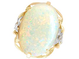 large white opal ring in yellow gold for sale