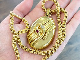 gold snake locket 