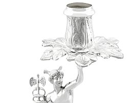 Cast Column Silver Candle Holders