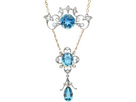 19th Century Aquamarine Necklace
