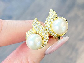 Pearl Cluster Earrings in Gold