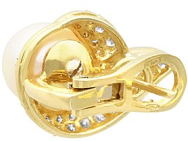 Pearl Cluster Earrings in Gold reverse 