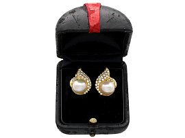 Pearl Cluster Earrings in Gold boxed 