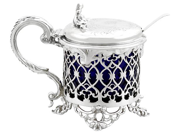 19th Century Mustard Pot in Sterling Silver 