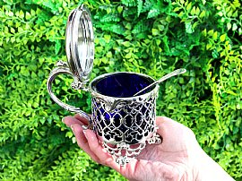 19th Century Mustard Pot in Sterling Silver 