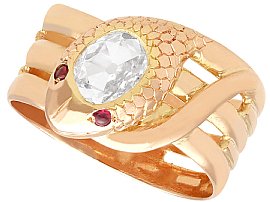 Diamond Snake Ring in Rose Gold for Sale