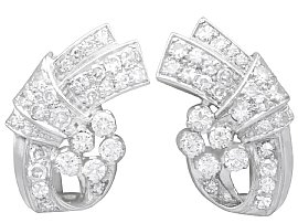 Antique 3.52ct Diamond and Platinum Earrings