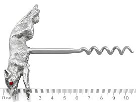 Silver Fox Corkscrew with Gemset Eyes size