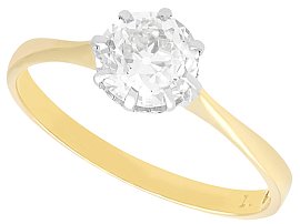 1.05 Carat Diamond Ring in 18k Yellow Gold for Sale