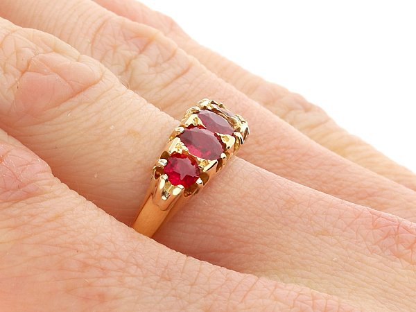 Edwardian ruby ring on hand 