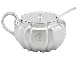 Silver Mustard Pot with Crest and Liner