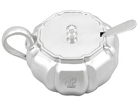 Silver Mustard Pot with Crest