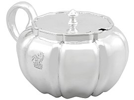 Silver Mustard Pot with Spoon and liner