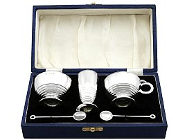 Art Deco Sterling Silver Condiment Set; C8569