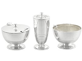 Art Deco Silver Condiment Set