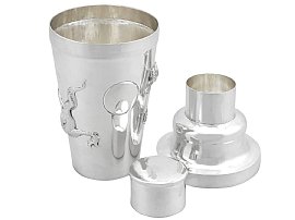 Chinese Silver Cocktail Shaker open