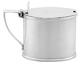 Victorian Sterling Silver Mustard Pot with Spoon