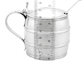 Barrel Shaped Mustard Pot in Sterling Silver size 