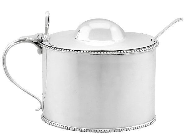 Large Antique Silver Mustard Pot 