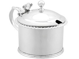 Rounded Silver Mustard Pot