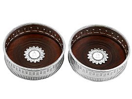 Mahogany Coasters with Sterling Silver