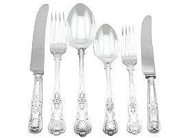 Antique Sterling Silver Kings Pattern Canteen of Cutlery