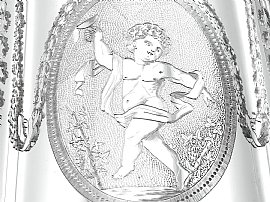 decoration on silver tea service