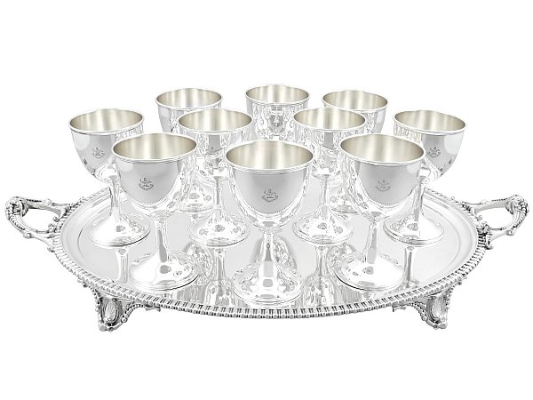 Silver Tray with Goblets