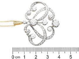 Gold Victorian Diamond Pendant for Sale ruler 