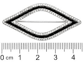 Cartier Black Onyx and Diamond Brooch size