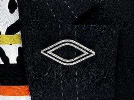 Cartier Black Onyx and Diamond Brooch wearing