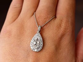 2.2 carat Pear Cut Diamond Pendant 